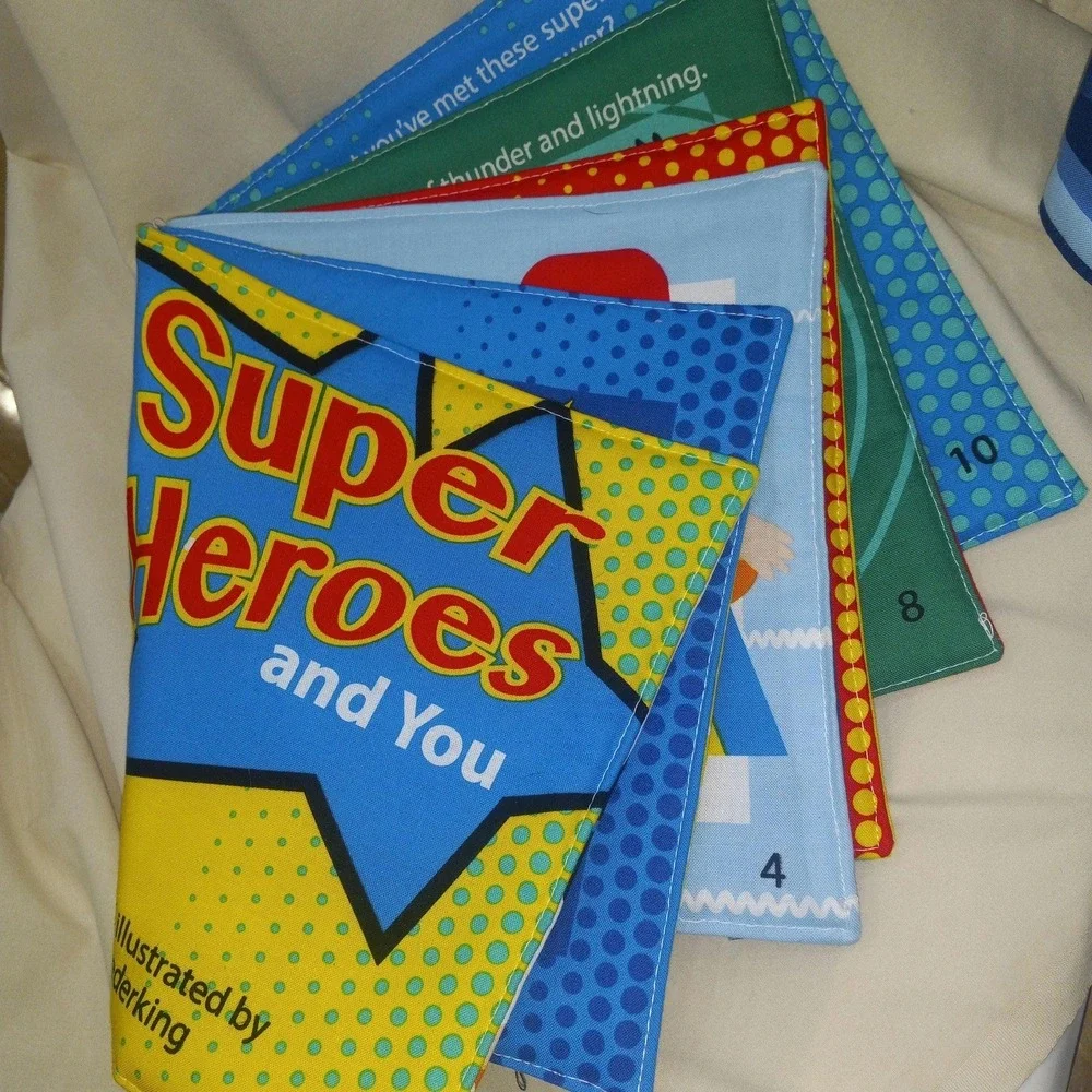 Classic Fabric/Cloth Childrens Book, Super Hero Plush‎ Book Handmade